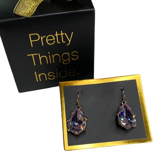 Sparkly Crystal teardrop earrings, light pink - Picture 11 of 12